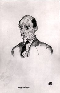 Een Portret van Arnold Schonberg (1874-1951) 1917 door Egon Schiele